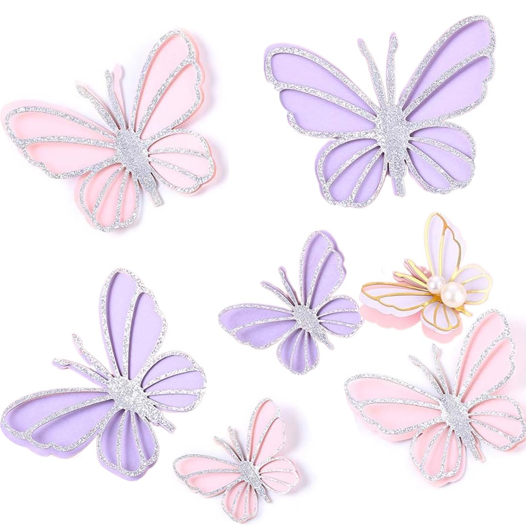 Leadigol 15PCS Butterfly Cupcake Decoration Cake Topper, Butterfly Table Toppers Centerpieces Theme Party Decor for Birthday Party Supplies