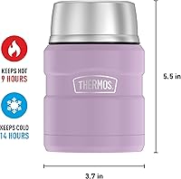 Vista 124 de THERMOS Stainless King Tarro de alimentos aislado al vacío con cuchara, 16 onzas, verde militar