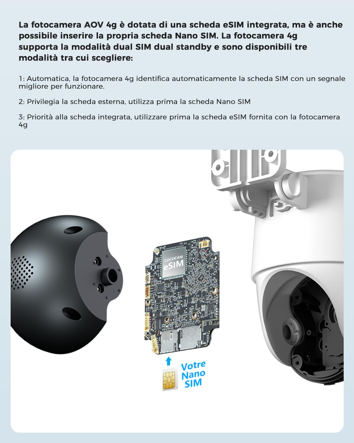 COCOCAM 24/7 Registrazione AOV 4G LTE Telecamera Esterno con Batteria 15000mAh Pannello Solare 8W, 2K PTZ, Rilevamento AI, Tracking AI, Visione Notturna 30 Metri, Scheda eSIM Inclusa (NO WIFI)