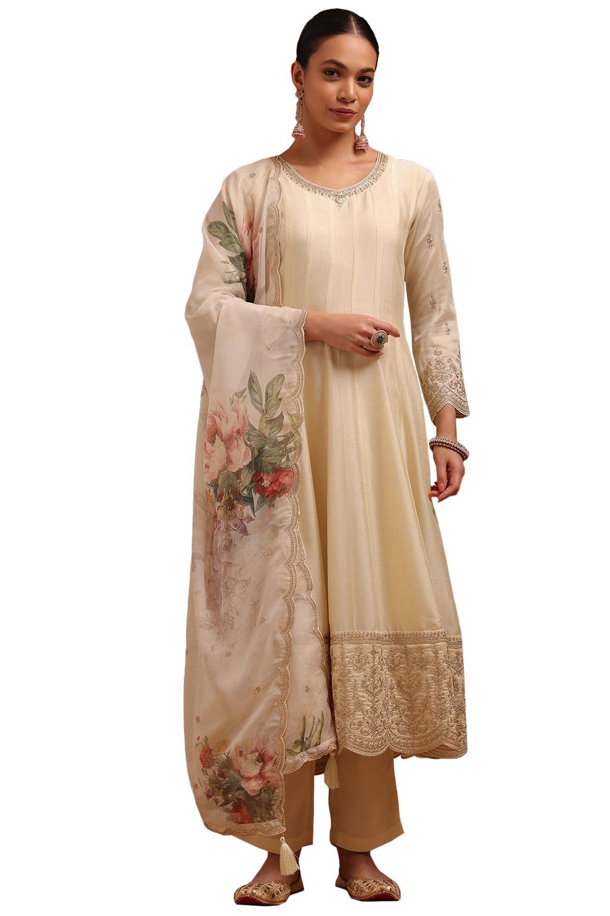 Soch Womens Dola Silk Embroidered Suit Set With Sequins
