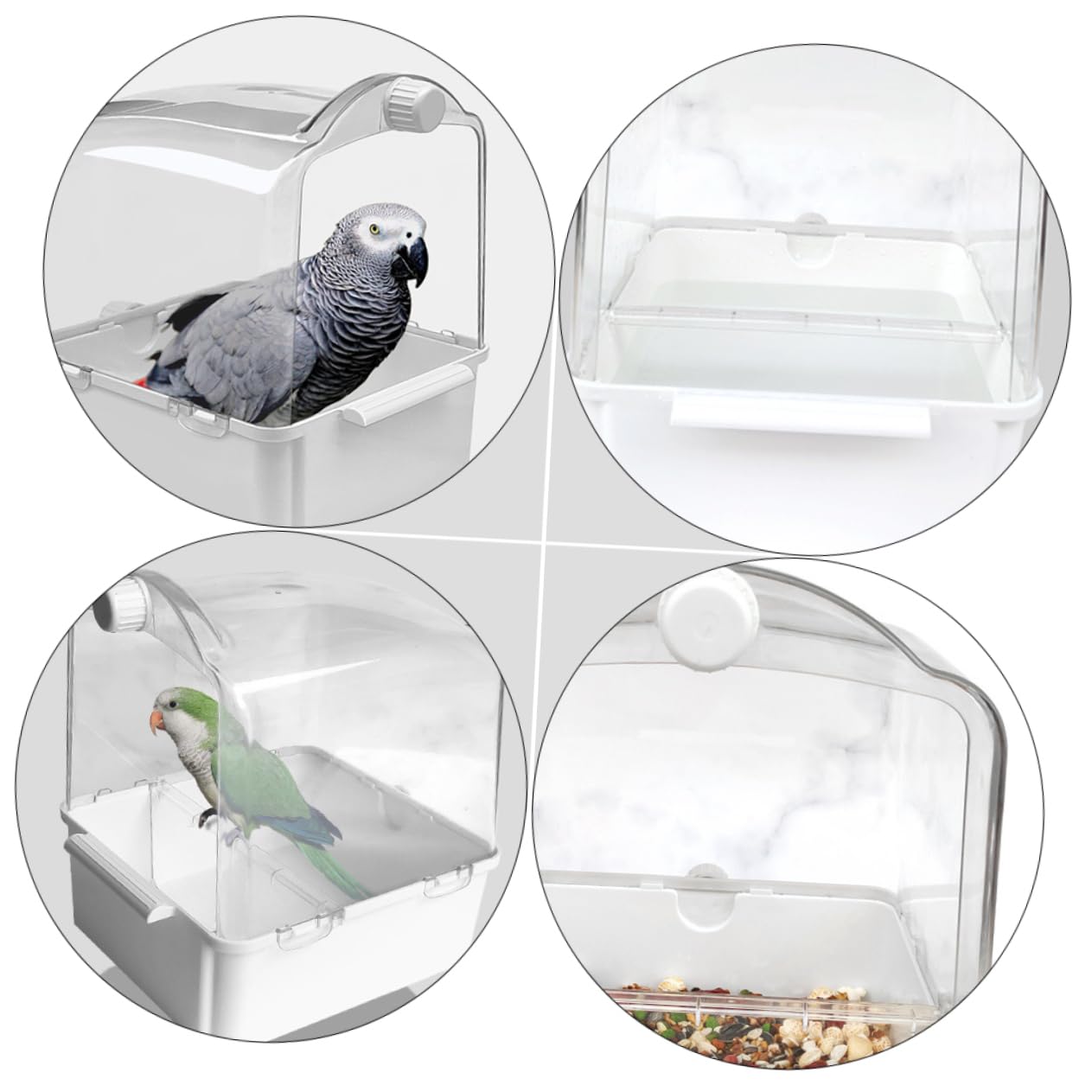 Kisangel Bañera para Pájaros de Mediano Hecha de Plástico Resistente para Loros y Periquitos Cuidado y Higiene de Aves Su Jaula