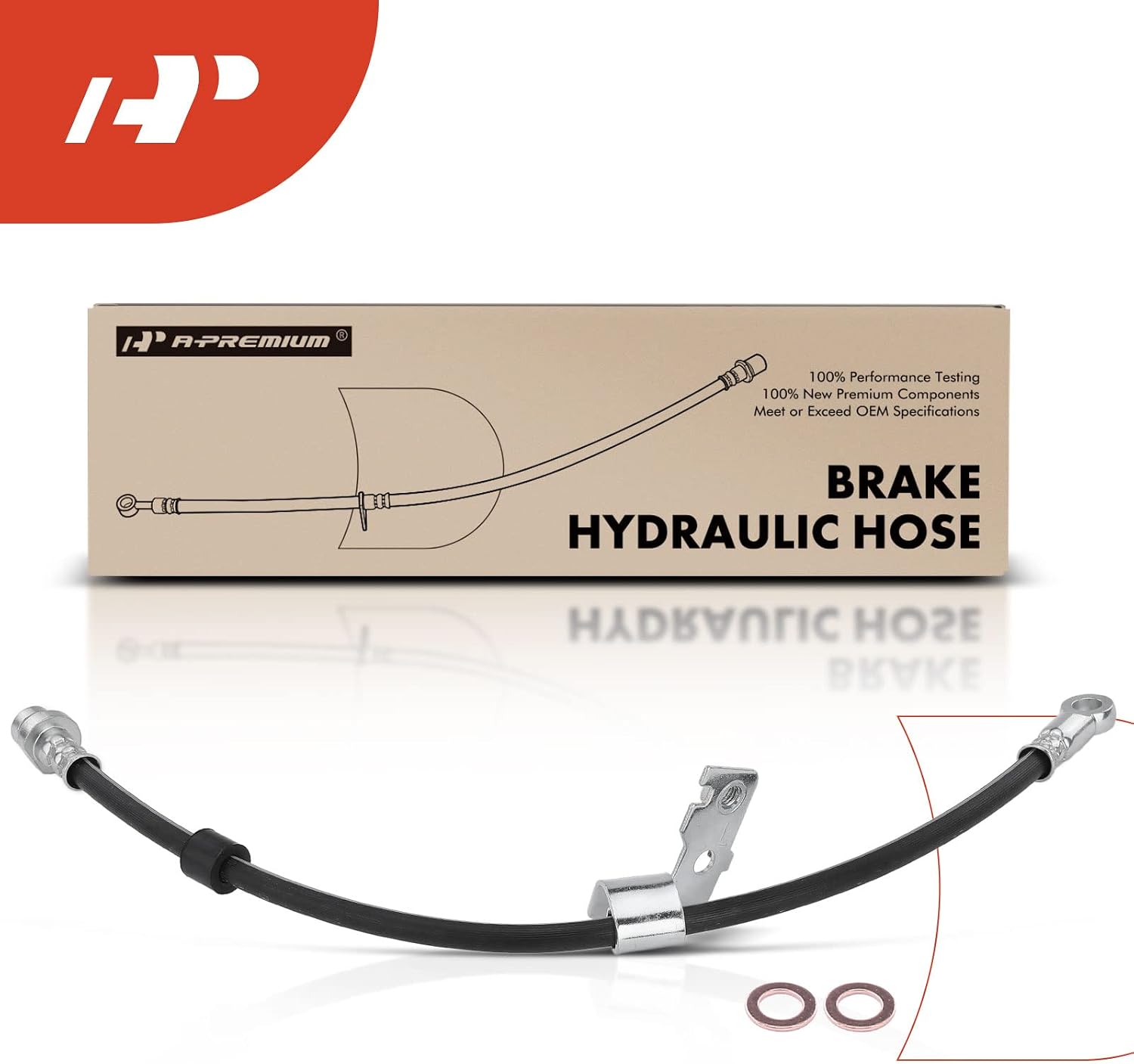 A-Premium Front Driver Brake Hydraulic Hose Compatible with Select Chrysler, Dodge and Jeep Models - Avenger 2008-2014, Caliber 2007-2012, Compass/Patriot 2007-2017, 200 2011-2014, Sebring 2007-2010