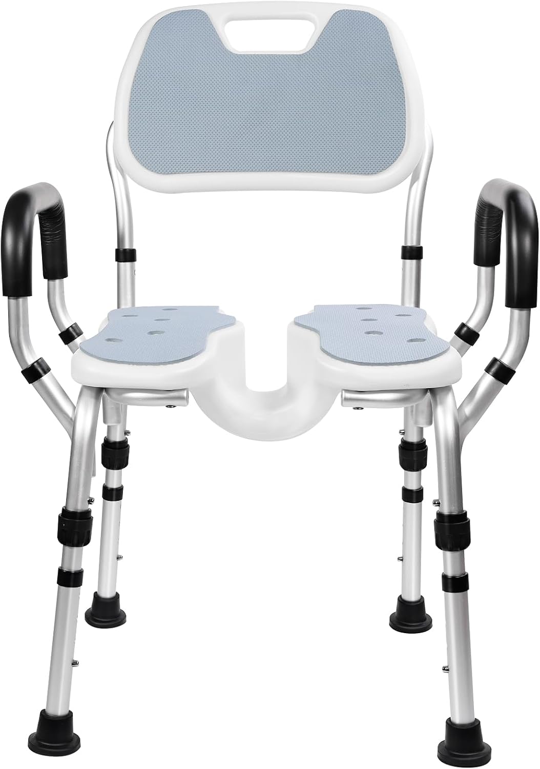 Shower Chair for Inside Shower, Upgraded U-Shape Shower Seat with Wider Seat Adjustable Height Tool-Free Non-Slip Private Bathroom Chair for Elderly and Disabled, Adults,Pregnant,Handicap