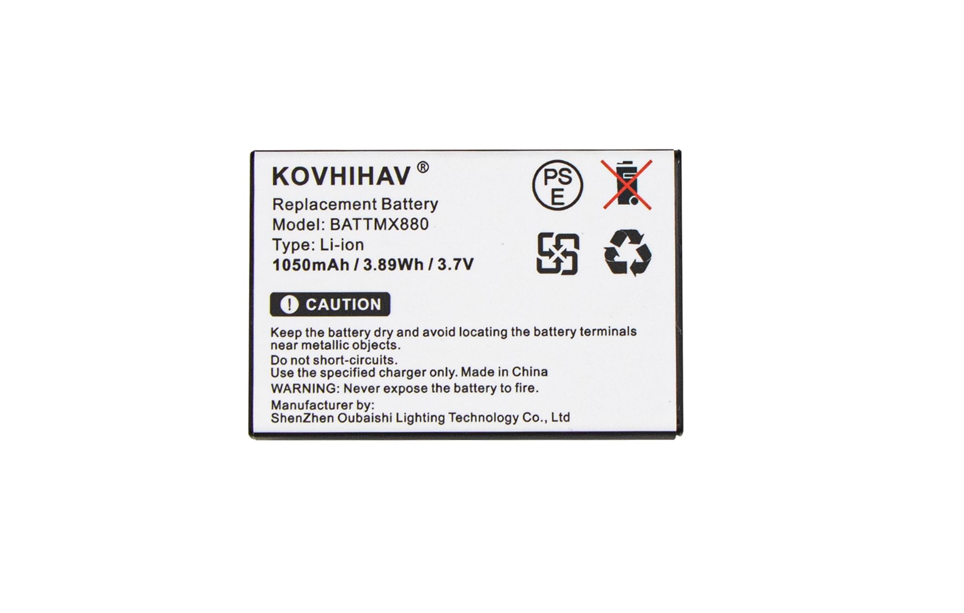 Replacement Battery for Universal URC MX-950 MX-980 MX-810 MX-810i MX-880,fits Part No BATTMX880 NC0910 UT-BATTMX880, 3.7V 1050mAh / 3.89Wh Li-ion