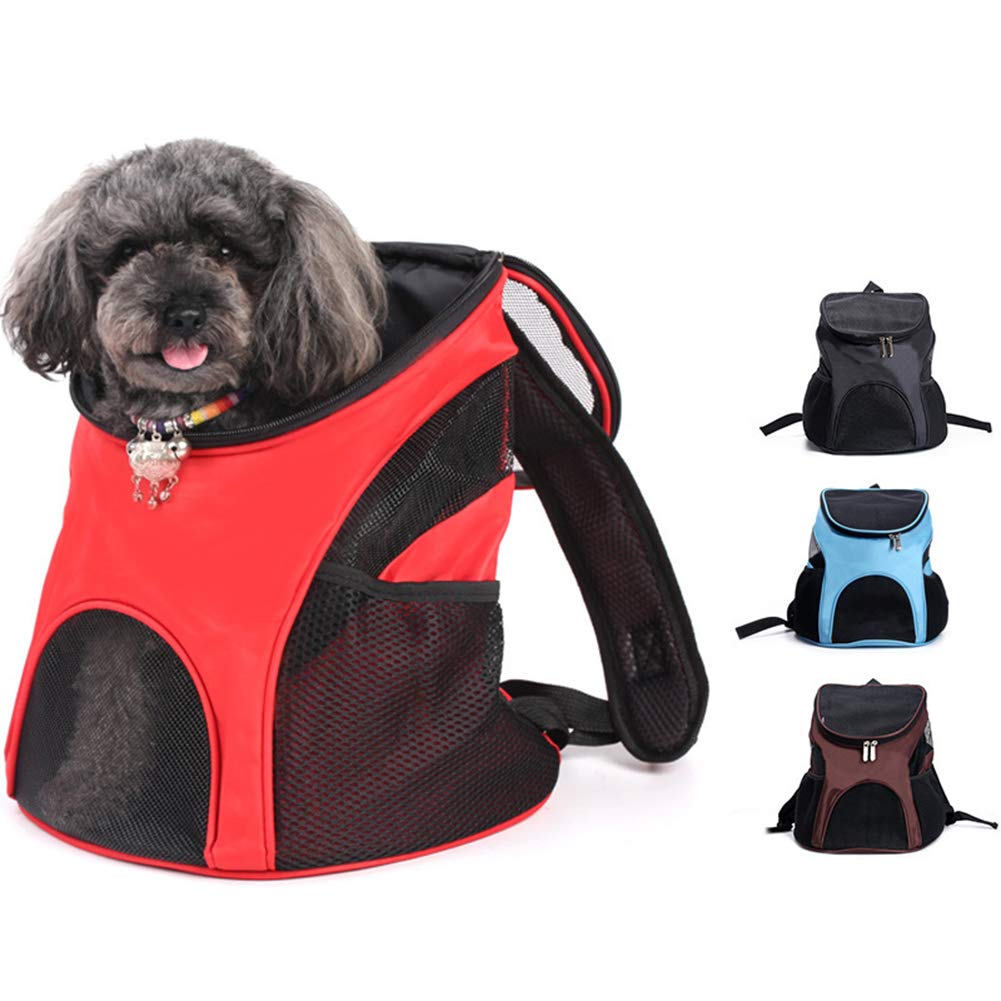 Trasportino per Gatti,Traspirante Trasportino per Esci in Viaggio Zaino da Viaggio per Cani da Esterno per Cuccioli di Animali da Compagnia Traspirante con Petto in Rete Traspirante - Rosso S