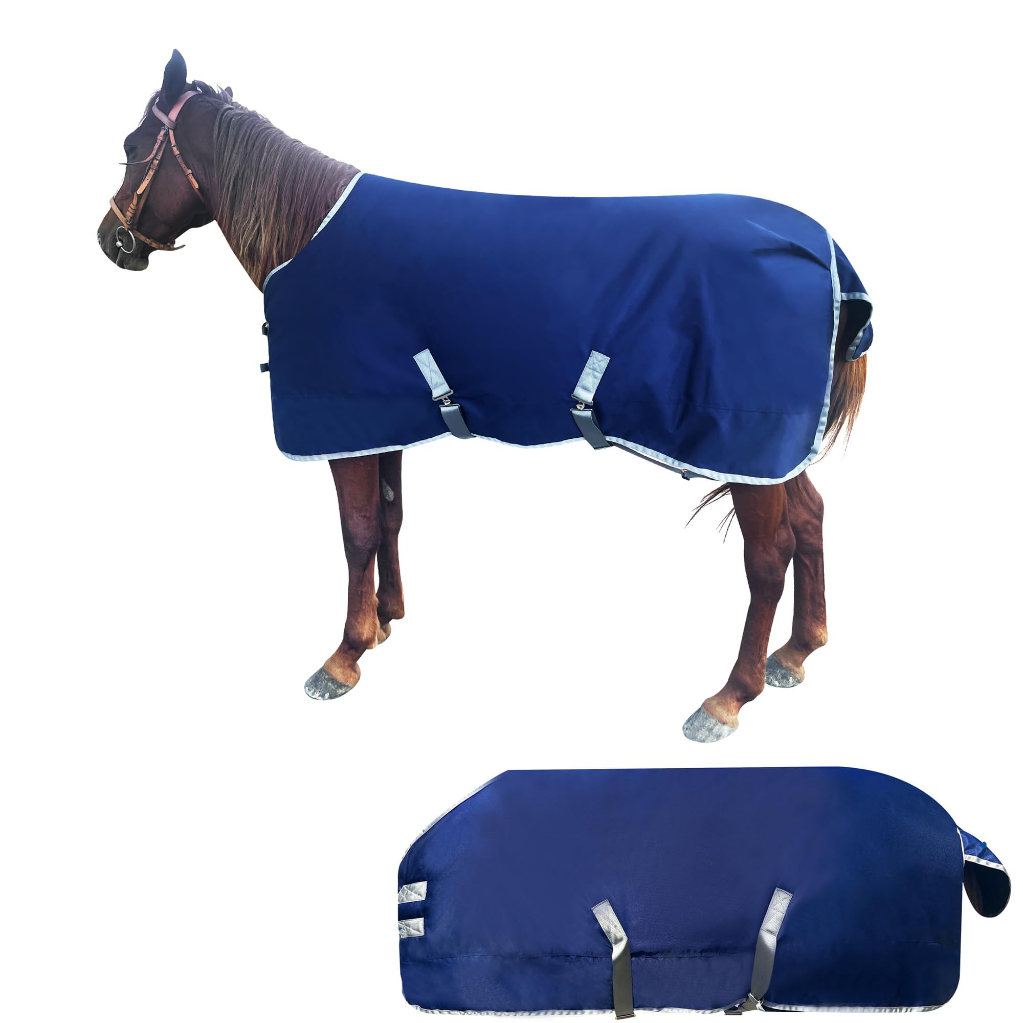 Winter 1800D Premium Horse Turnout Horse Blanket,Medium Weight Blanket,Waterproof, Windproof & Breathable (145)