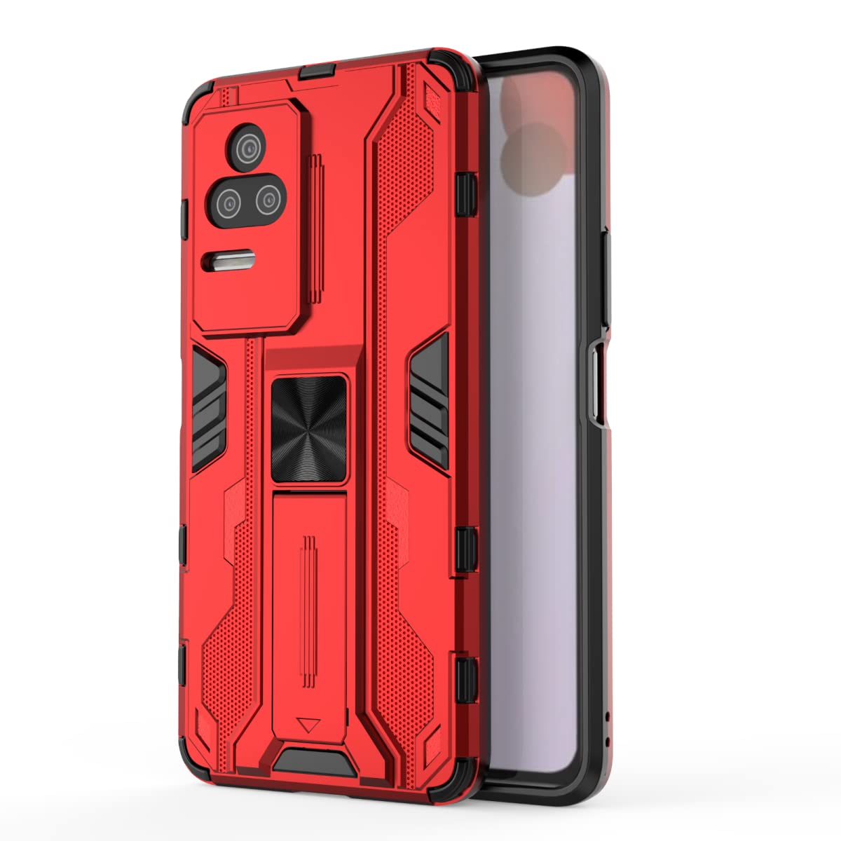 SEAHAI Cover Portafoglio Per Xiaomi Redmi Note 13 5G, Design Gatto E Foglie In Rilievo, Pelle Con Cinturino E Supporto (Rosso) - 2