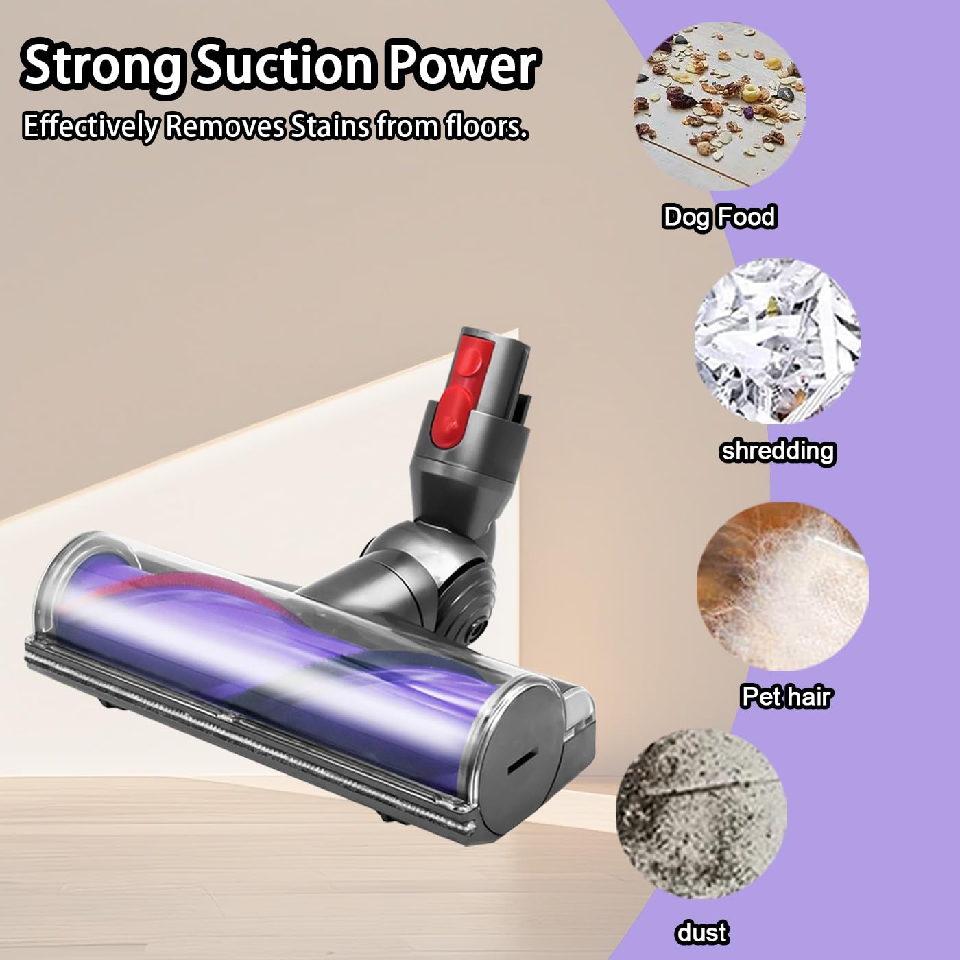 Recambios Cepillo Motorizado para Dyson V7 V8 V10 V11 V15, Cepillo de Cabezal Limpiador de Cabezal de turbina para Dyson V7 V8 V10 V11 V15, para Moquetas y Suelos Duros.
