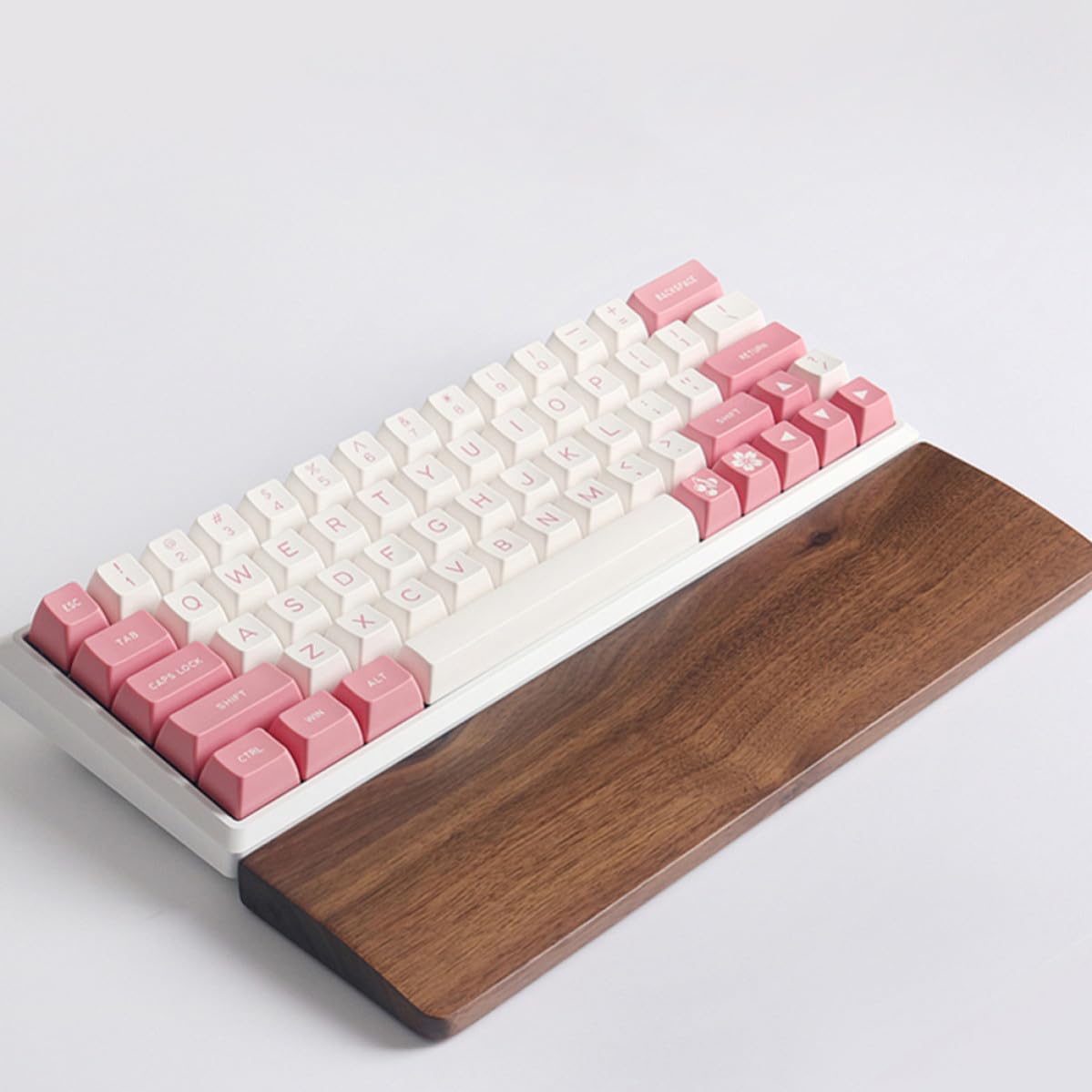 VANZACK Handgelenkauflage mit Natürlicher Holzstruktur für Tastatur 300x80mm aus Walnussholz und Ergonomischem Design zur Schmerzlinderung Beim Tippen im Büro