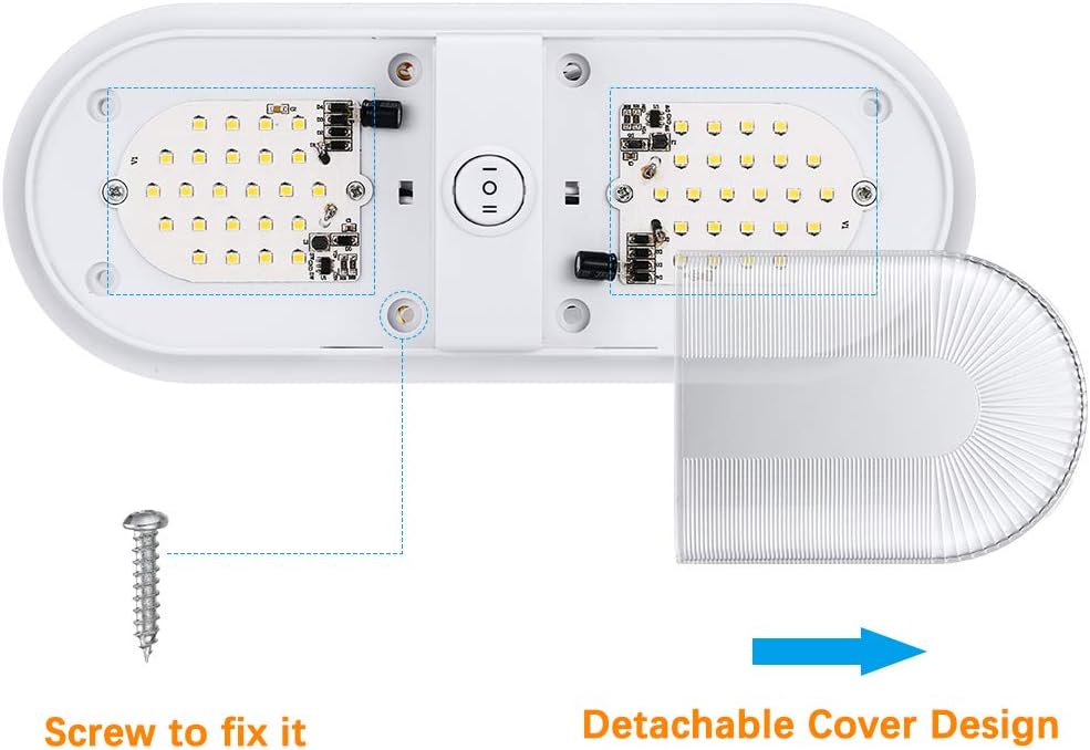 Miady 12V RV LED Ceiling Dome Light RV LED Lights Interior for Car/RV/Trailer/Camper/Boat with ON/Off Switch White 560 Lumens 4000-4500K 48X2835SMD(5 Pack)