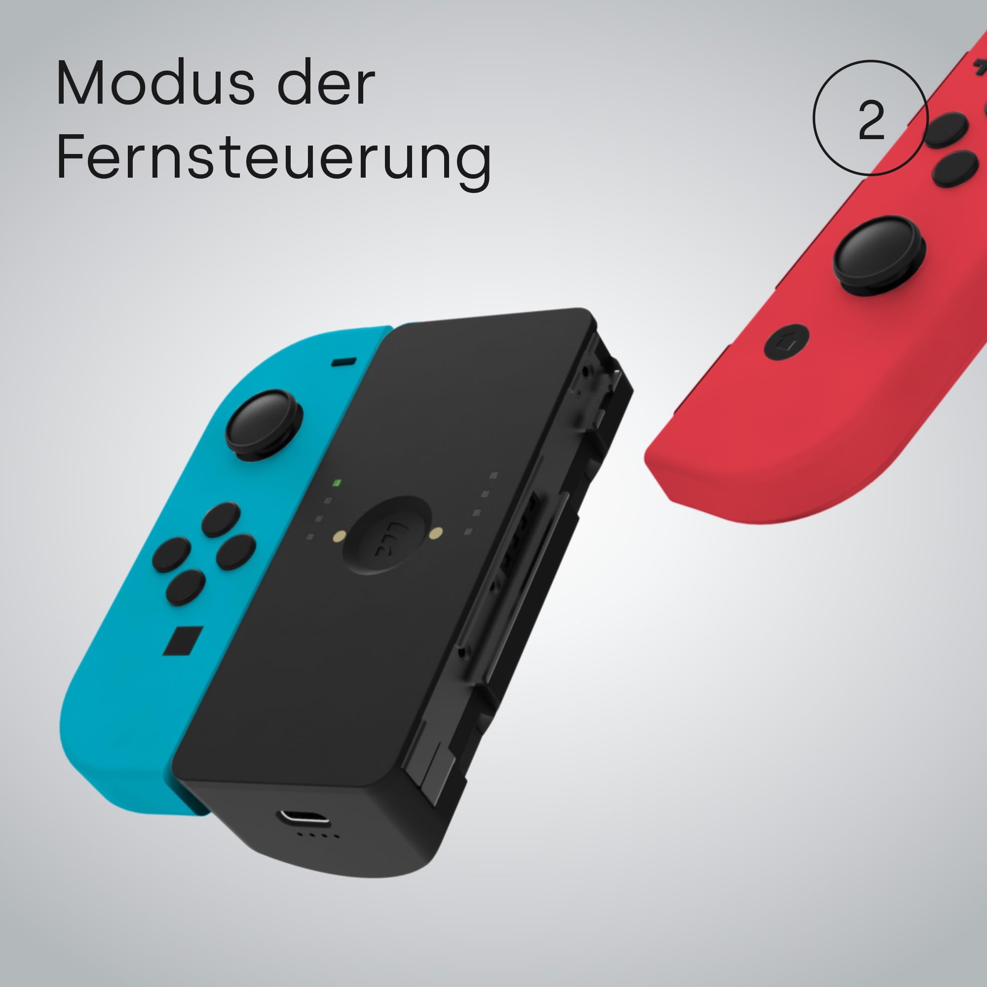 Remotto Enerjoy Go - Tragbares Ladegerät für Nintendo Switch & OLED, Powerbank 5.000 mAh, Akku 3-in-1: Kabelloses Laden, Controller-Modus und Ladestation Joy-Cons, Switch-Zubehör