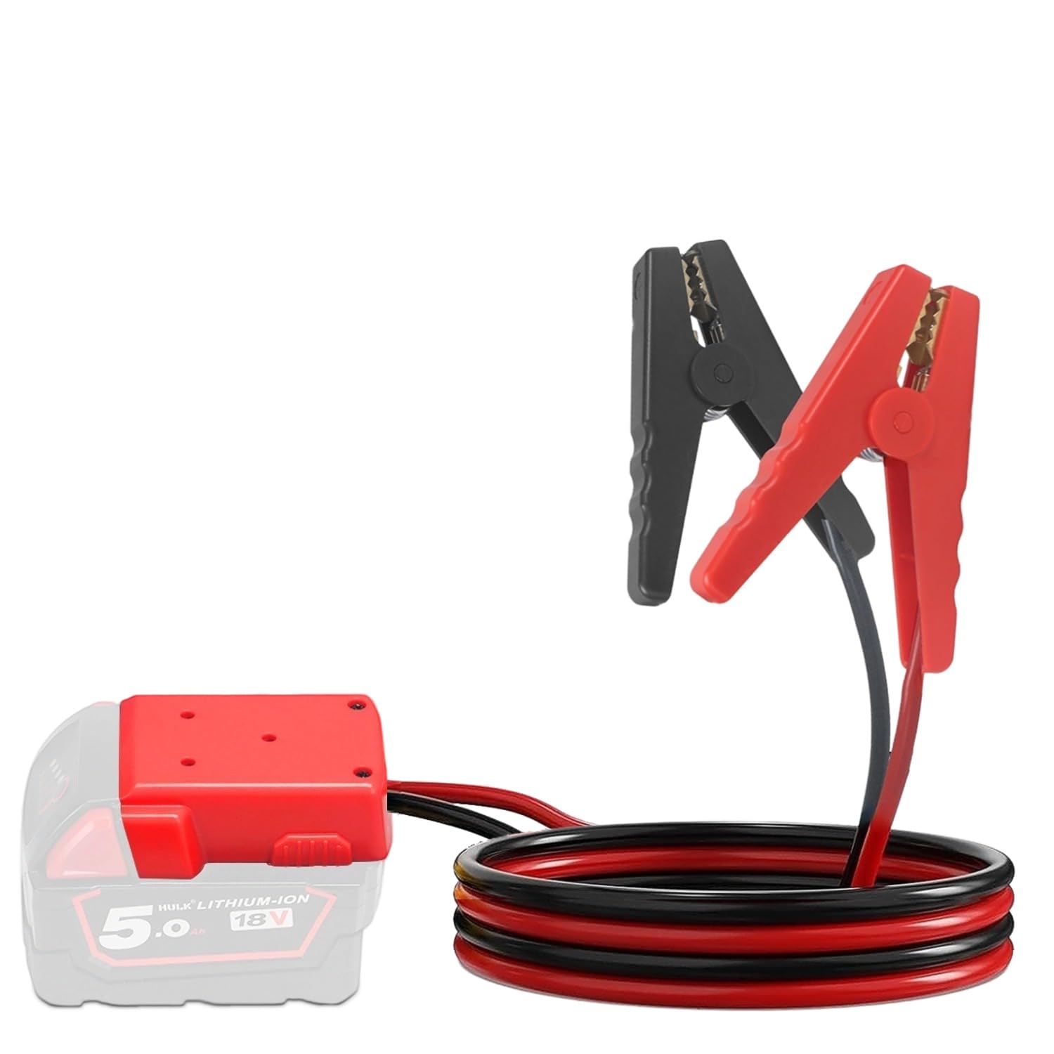 Jumper Cables with Adapter for Milwaukee M18 18V Batteries 8AWG 2FT Jump Starter Auto Booster Cable for Jump