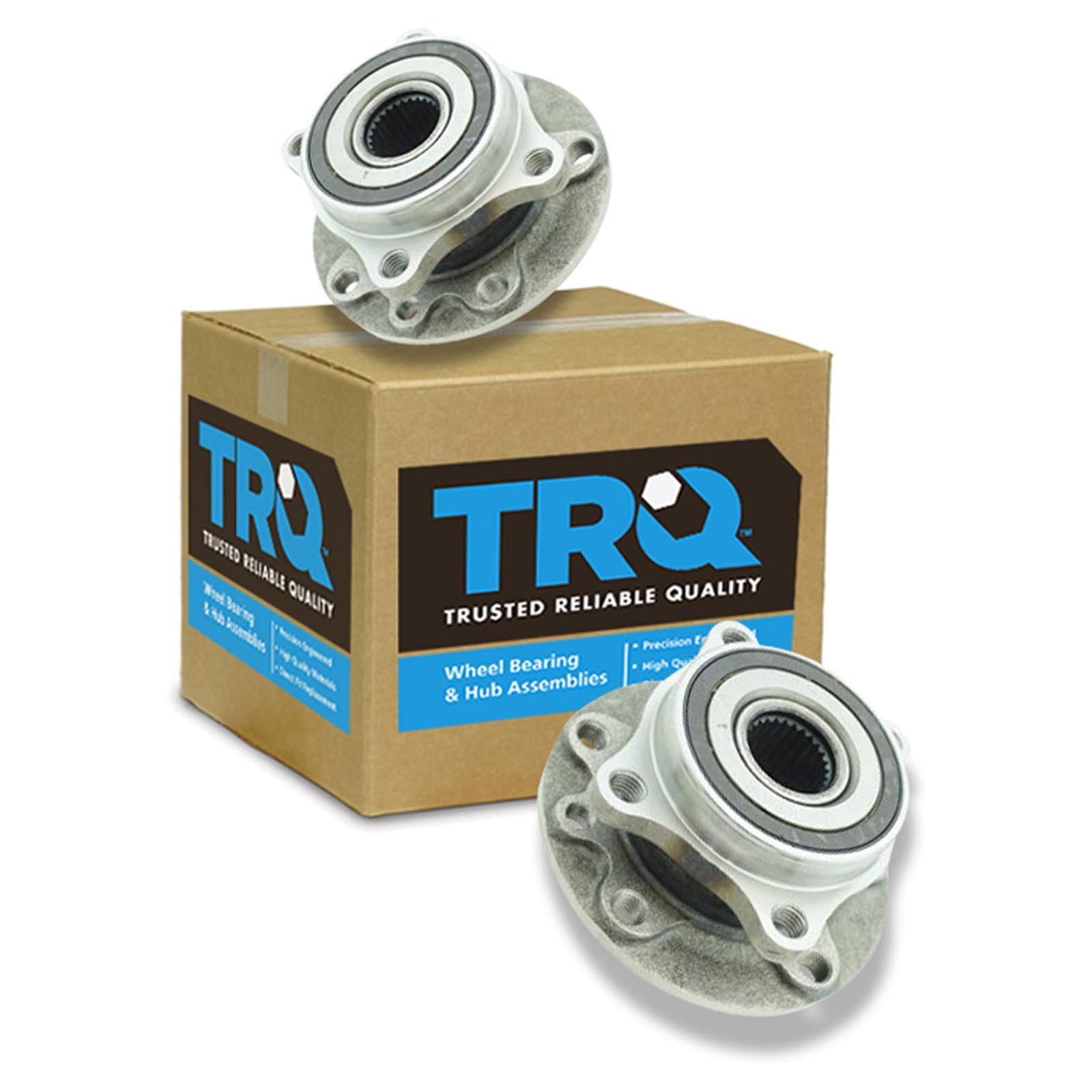 TRQ Front Left and Right Wheel Bearing and Hub Assembly Set 2 Piece