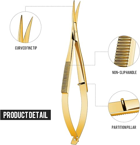 Miniatura 3 de Shynai Tijeras de costura de bordado de 4.7 pulgadas, tijeras curvadas de acción de primavera, tijeras de punta curva, tijeras de punta curvada,