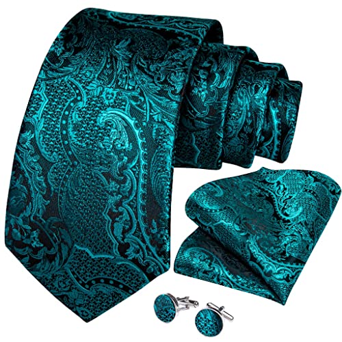 Corbata de seda turquesa 8cm para hombre miniatura 5