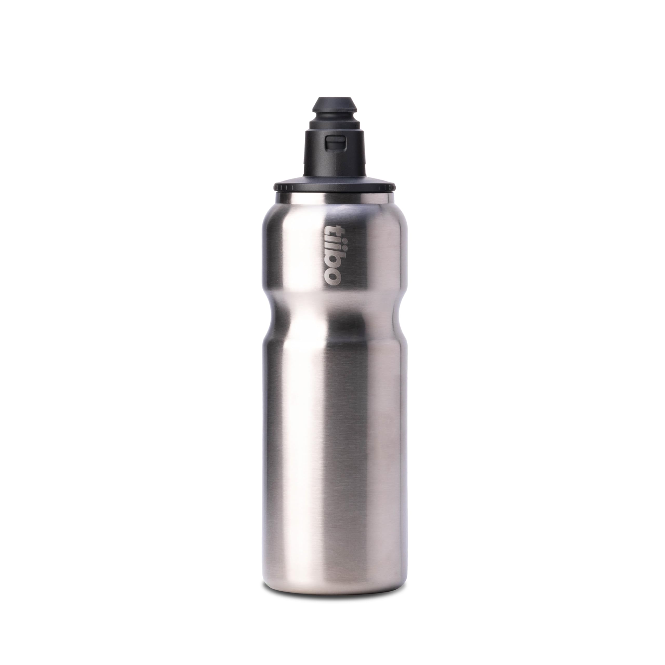 tiibo Botella de agua de acero inoxidable aislada al vacío para bicicleta, doble pared, no se dobla, boquilla deportiva de flujo rápido, diseñada para ciclismo, fitness y deportes, se adapta a la