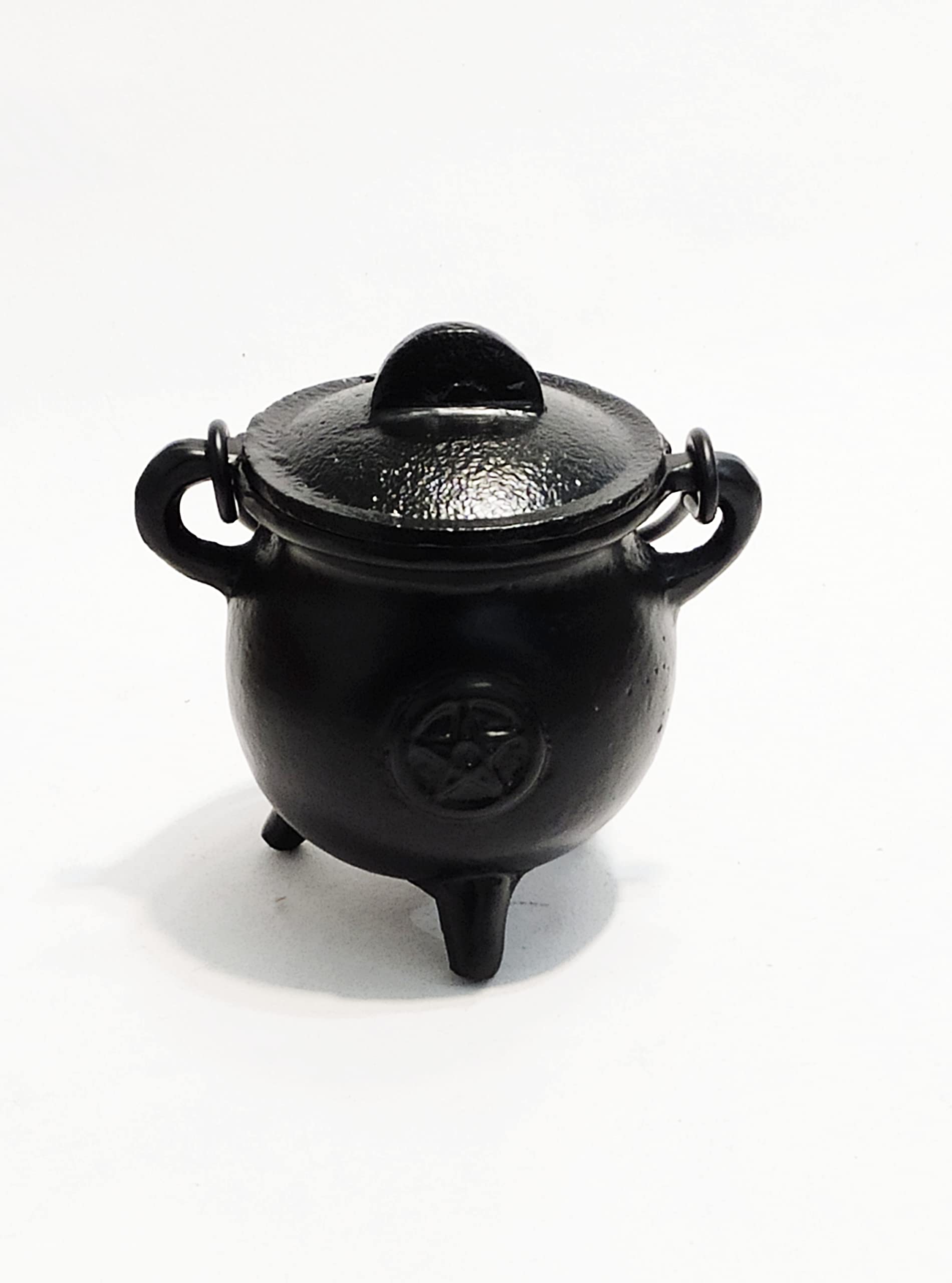 Cast Iron Cauldron Pentagram - Perfect for Smudging, Incense Burner, Candle Holder for Home Indoor/Outdoor Decor Iron T Light Holder by Devotional Ind-image-2