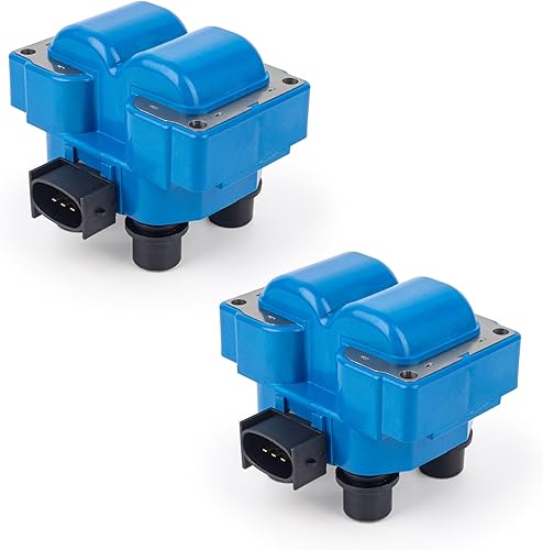 ENA Juego de 2 bobinas de encendido azul compatibles con Ford Lincoln Mazda Mercury F150 F250 E150 Escort Explorer Mustang Ranger Expedition Town