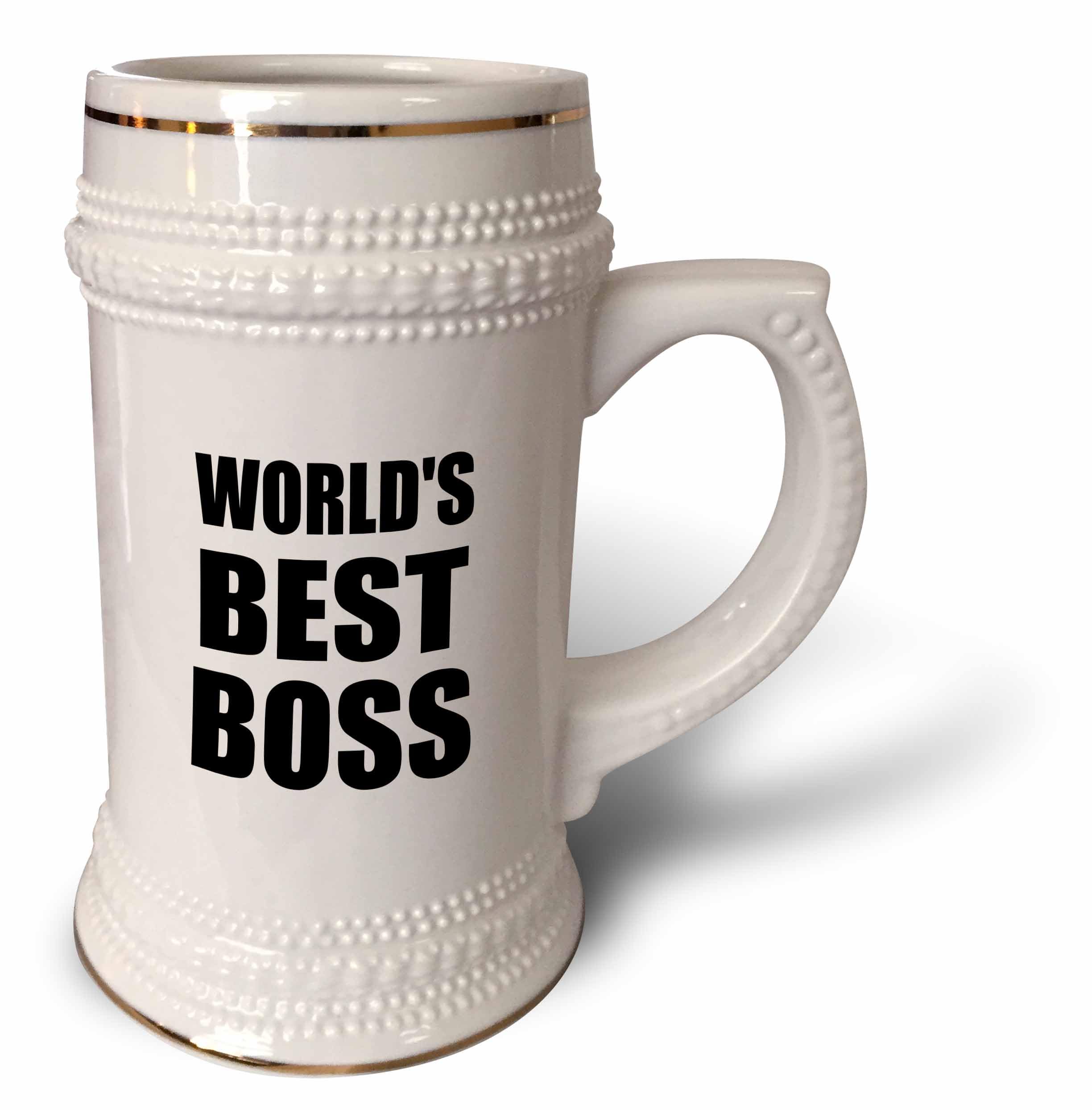 Taza Stein de 22 oz blanca con diseño Worlds Best Boss