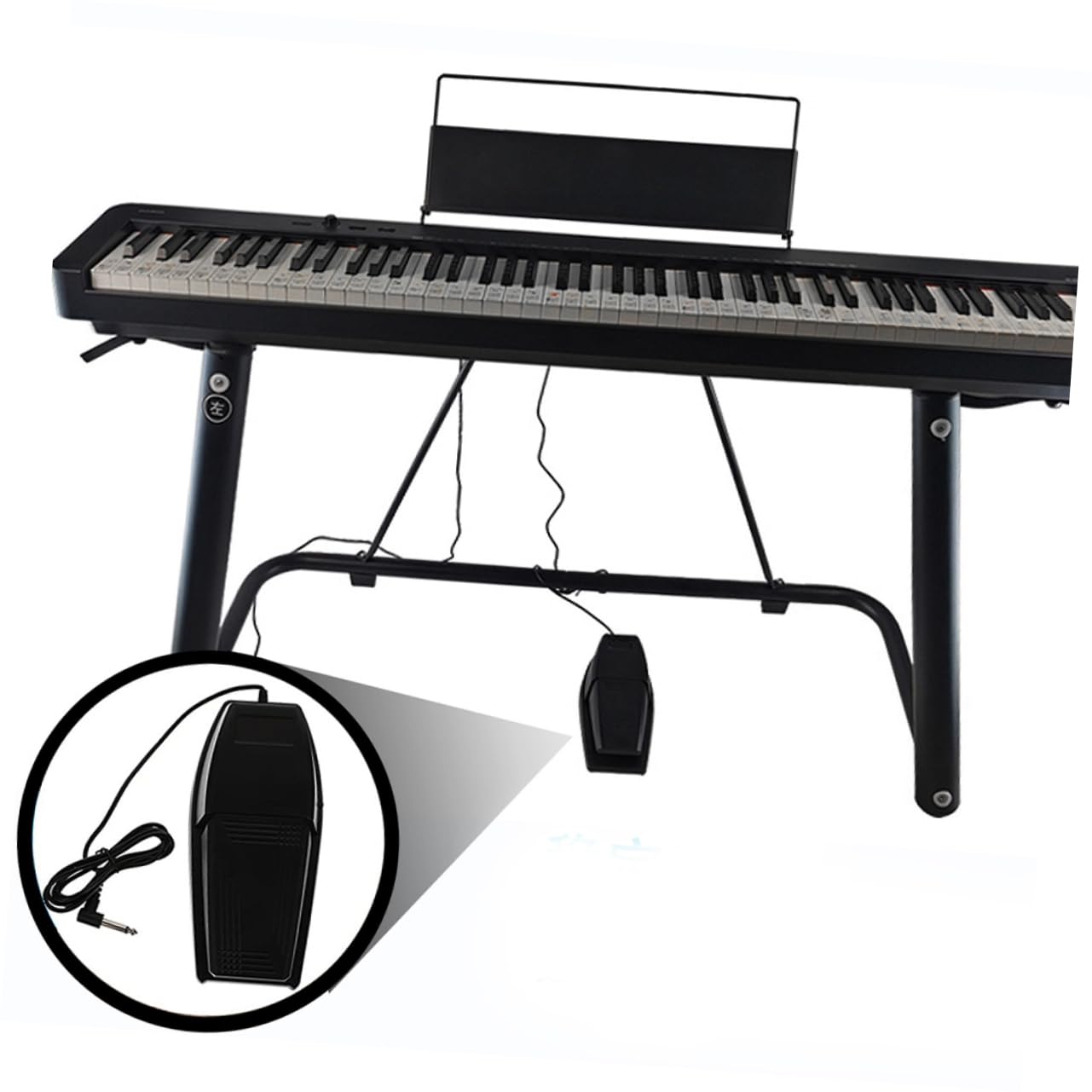 Pedal y Goma Portátil Negro de Piano Sustain para Abs | Teclado Midi, Resistente y Robusto, Efecto de Sostenido, Accesorio para Instrumentos Musicales