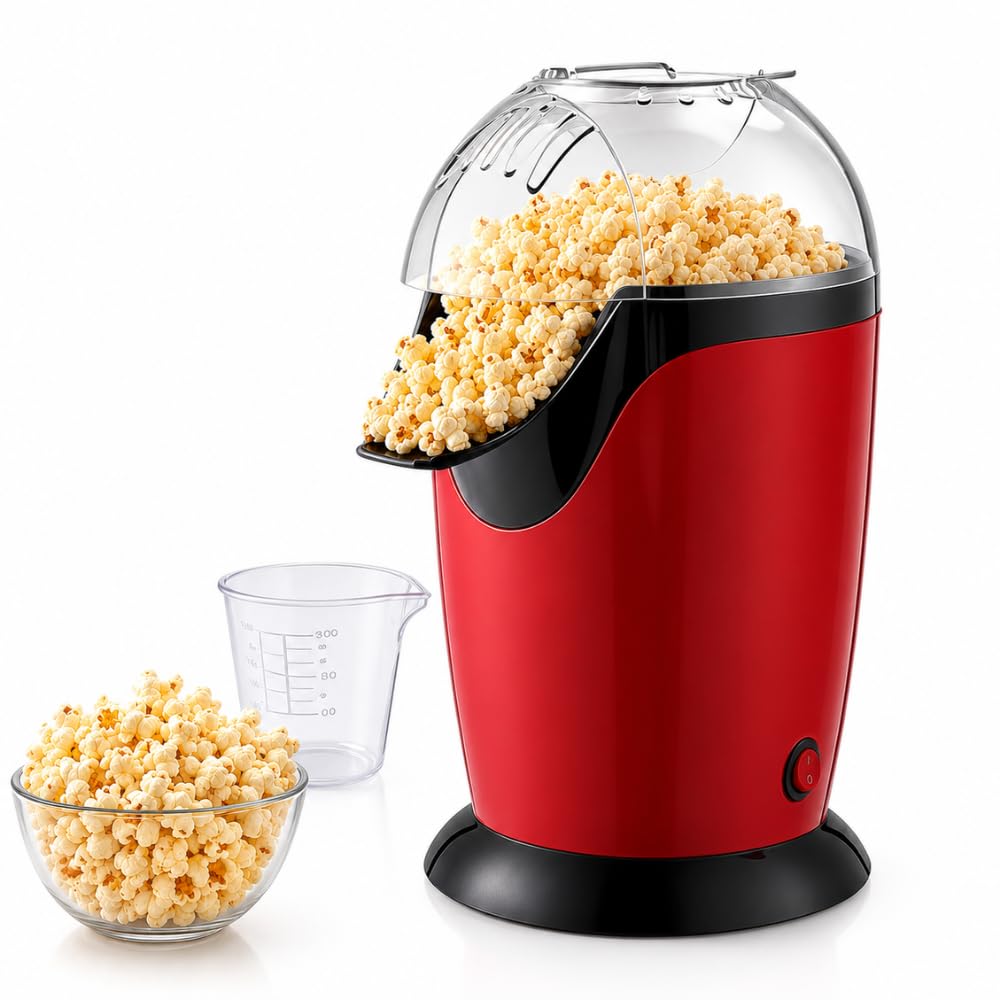 Drumstone Hot Air Popcorn Maker Machine for Home, Oil-Free Electric Popcorn Popper, Fast One-Touch Popcorn Machine, Compact Portable Snack Maker for Movie Nights, Parties & Family Entertainment-image-34