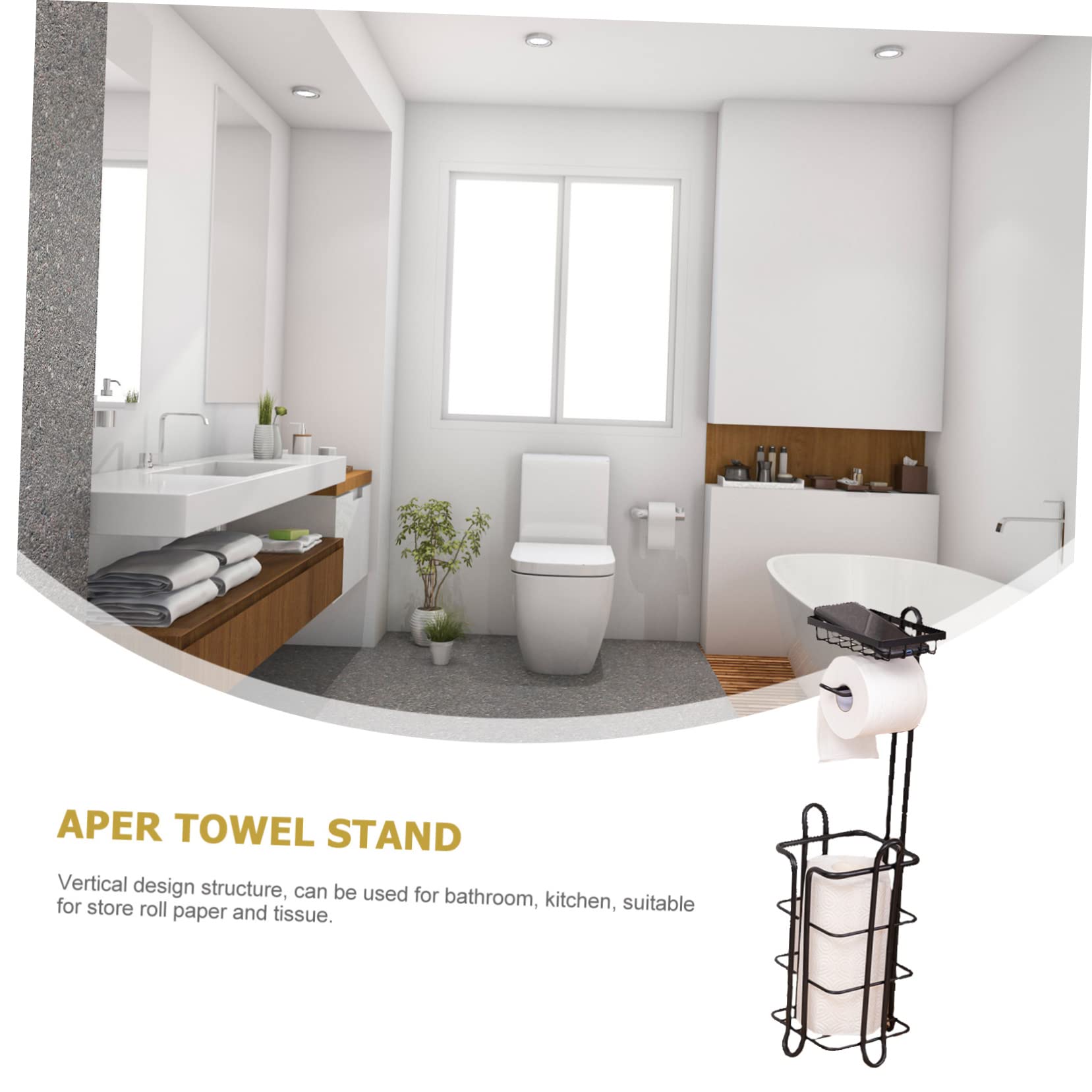 HEMOTON Vertical Tissue Stand Dispenser Ständer Für Toilettenpapier Und Küchenrollen Freistehender Multi Roll Holder Aus Robustem Für Bad Und Küche Platzsparend Und Praktisch