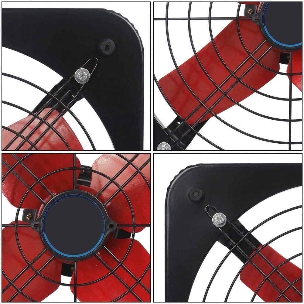 Ventilador extractor de pared de 12 pulgadas, 1380 m³/h, silencioso, para cocina, salida de aire, con conducto de aire giratorio, 45 W para fuerte