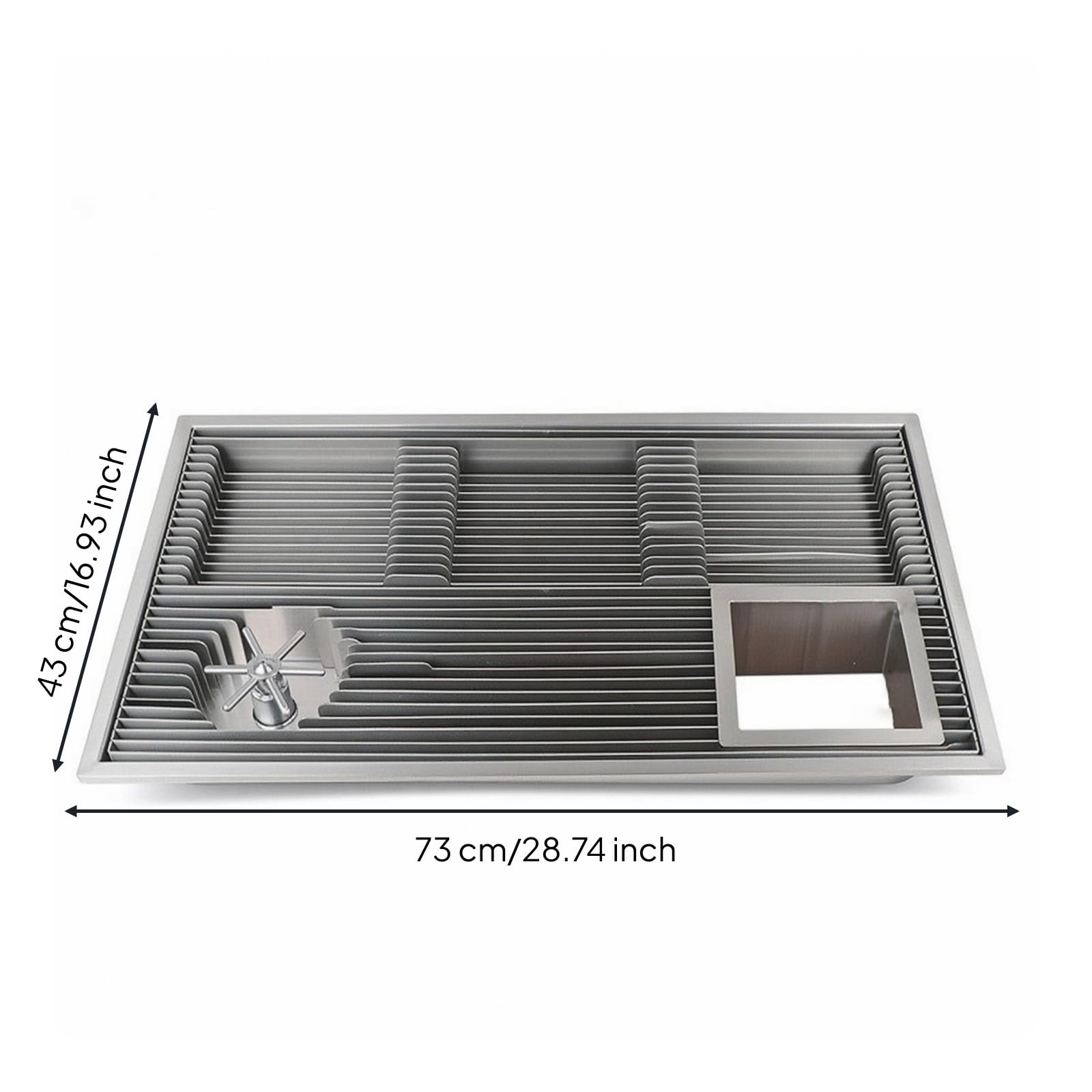 predolo Panel Goteo con Lavavasos Resistente Estación Multifunción para Bar con Enjuagador Versátil Enjuagadora Recipientes para Baristas, Cafeterías, Cocina, Acero