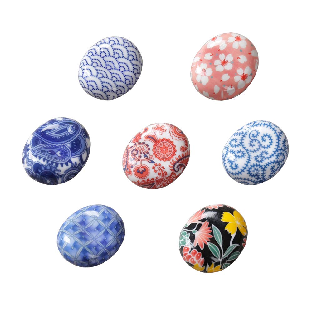 GSHOPVV Set of 7 Japanese Style Hand Pattern Ceramic Chopsticks Rest Spoon Fork Knife Holder Rack