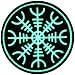 EmbTao Glow In Dark Aegishjalmr Viking Helm of Awe Terror Protection Embroidered Morale Iron On Sew On Patch