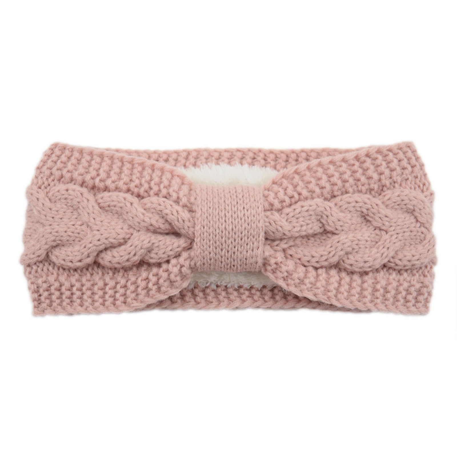 Stirnband 2 stücke Fuzzy Gefüttert Stirnbänder for Frau Solide Warme Haarband Elastische Sport Yoga Mädchen Haarband Haar Zubehör Winter Stirnband(2PCS)