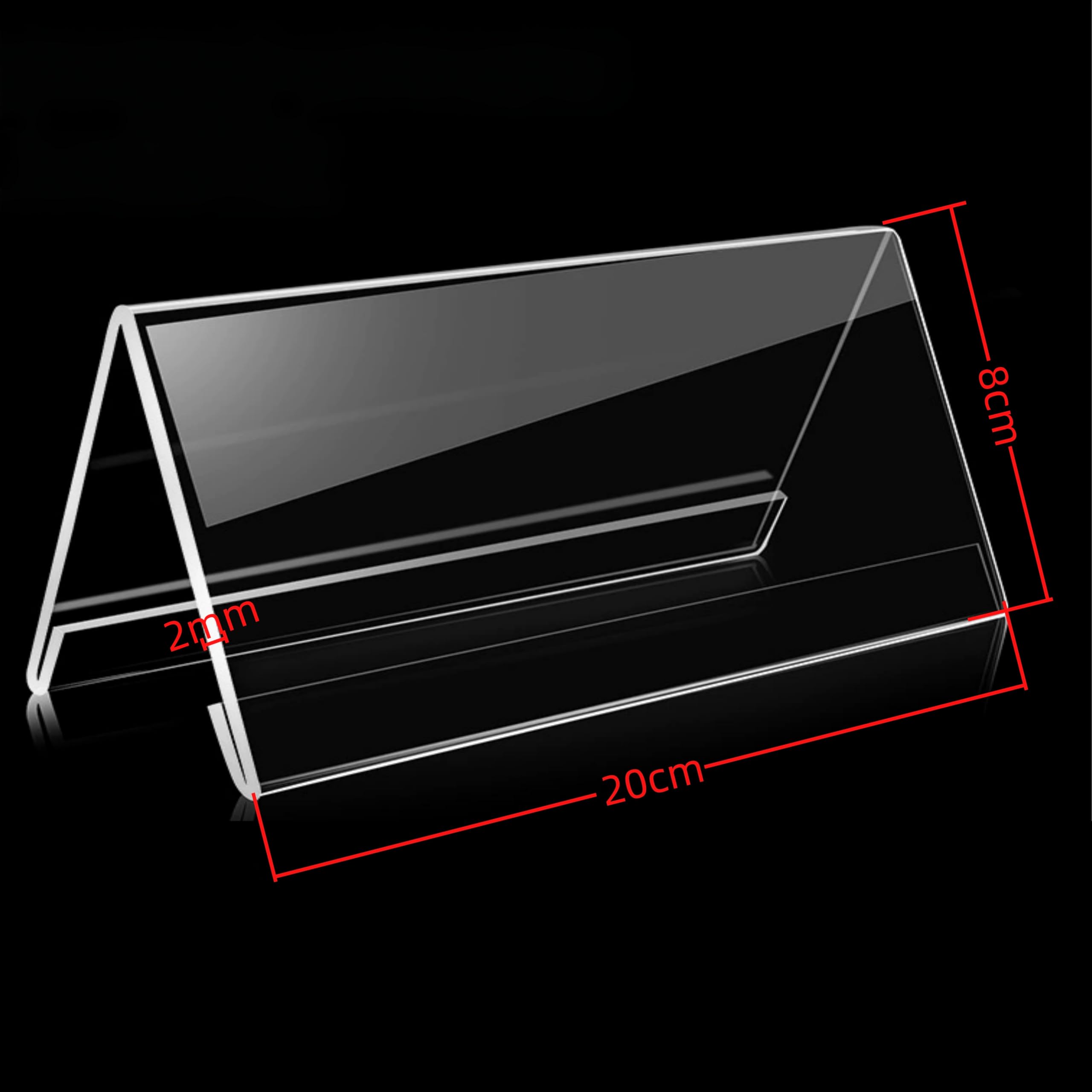 Supporto per cartelli a forma di V - 10 targhe acriliche per nome del tavolo 20 x 8 cm, identificatori per ufficio, conferenze aziendali, sala riunioni e attività di formazione