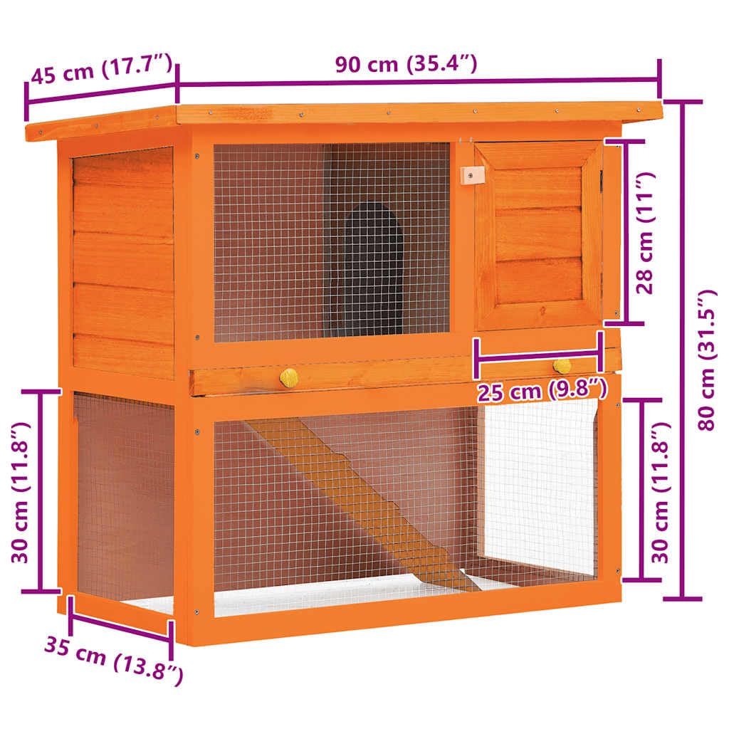 vidaXL Legno Abete Conigliera per Esterni 1 Ingresso Vassoio Casetta Roditori