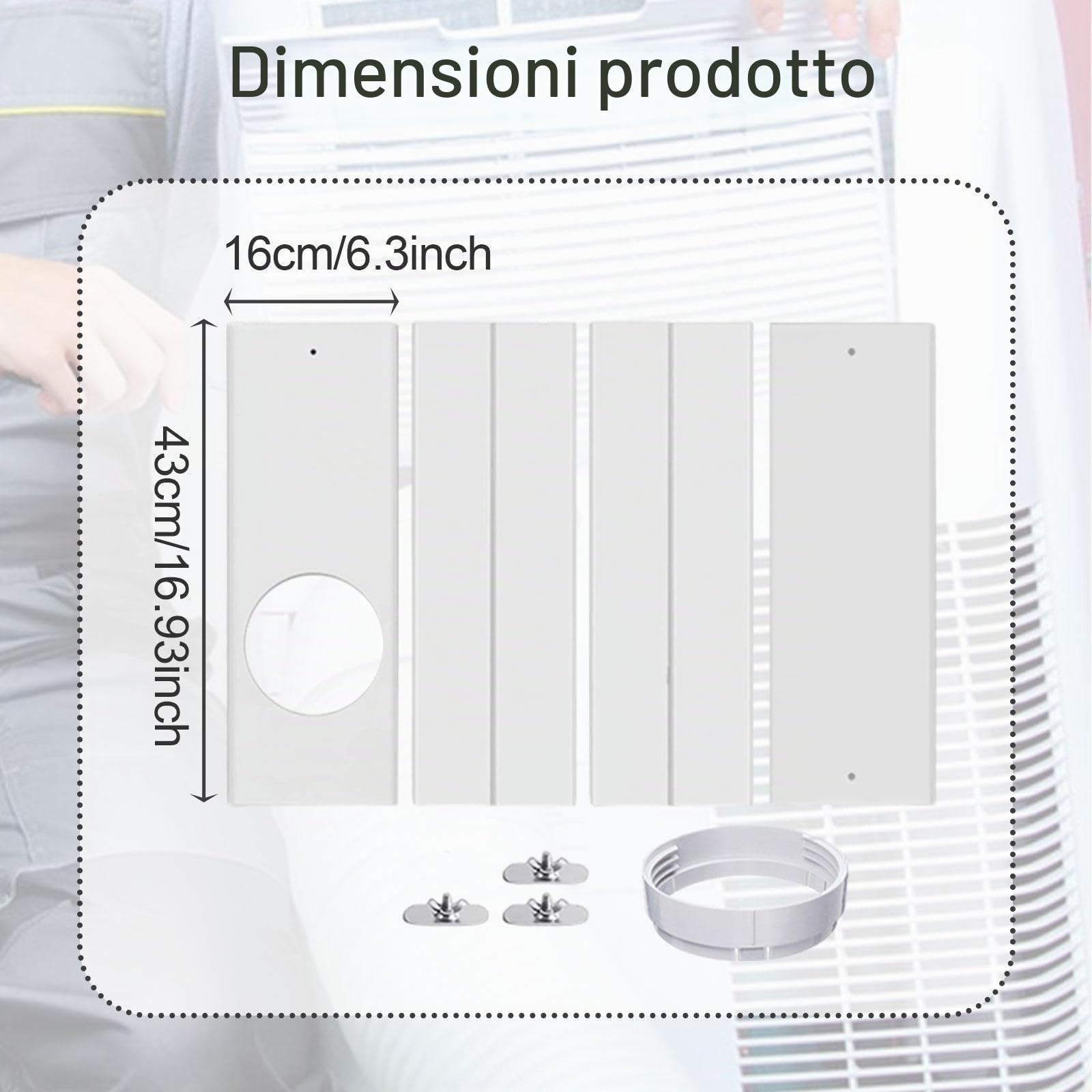 perfk Tappi per Condizionatori, Finestra del Condizionatore, Guarnizione Condizionatore Portatile con Giunto, Kit di Sfiato Segmentato in PVC per Tubi di Scarico 'asciugatrice Standard