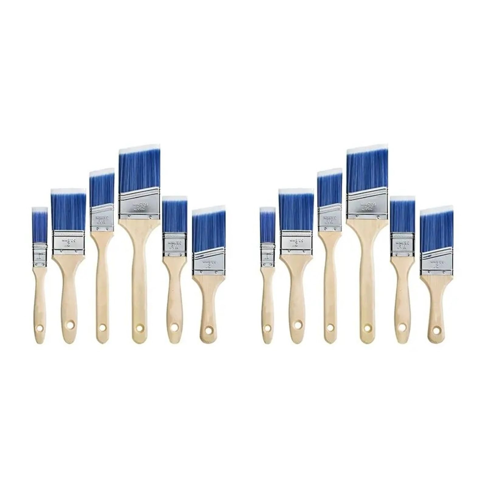 Lot de 12 pinceaux de peinture murale et fourrure de qualité supérieure pour projets de bricolage à la maison, faciles à utiliser, parfaits pour les travaux lisses et les travaux de détail