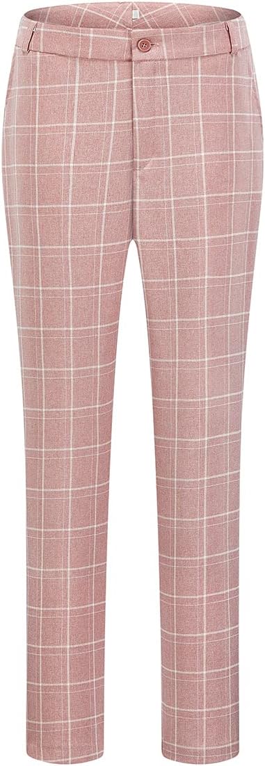 MODFUL Women's 2 Piece Business Plaid Suit Set Office One Button Slim Fit Blazer with Pant - Image 4