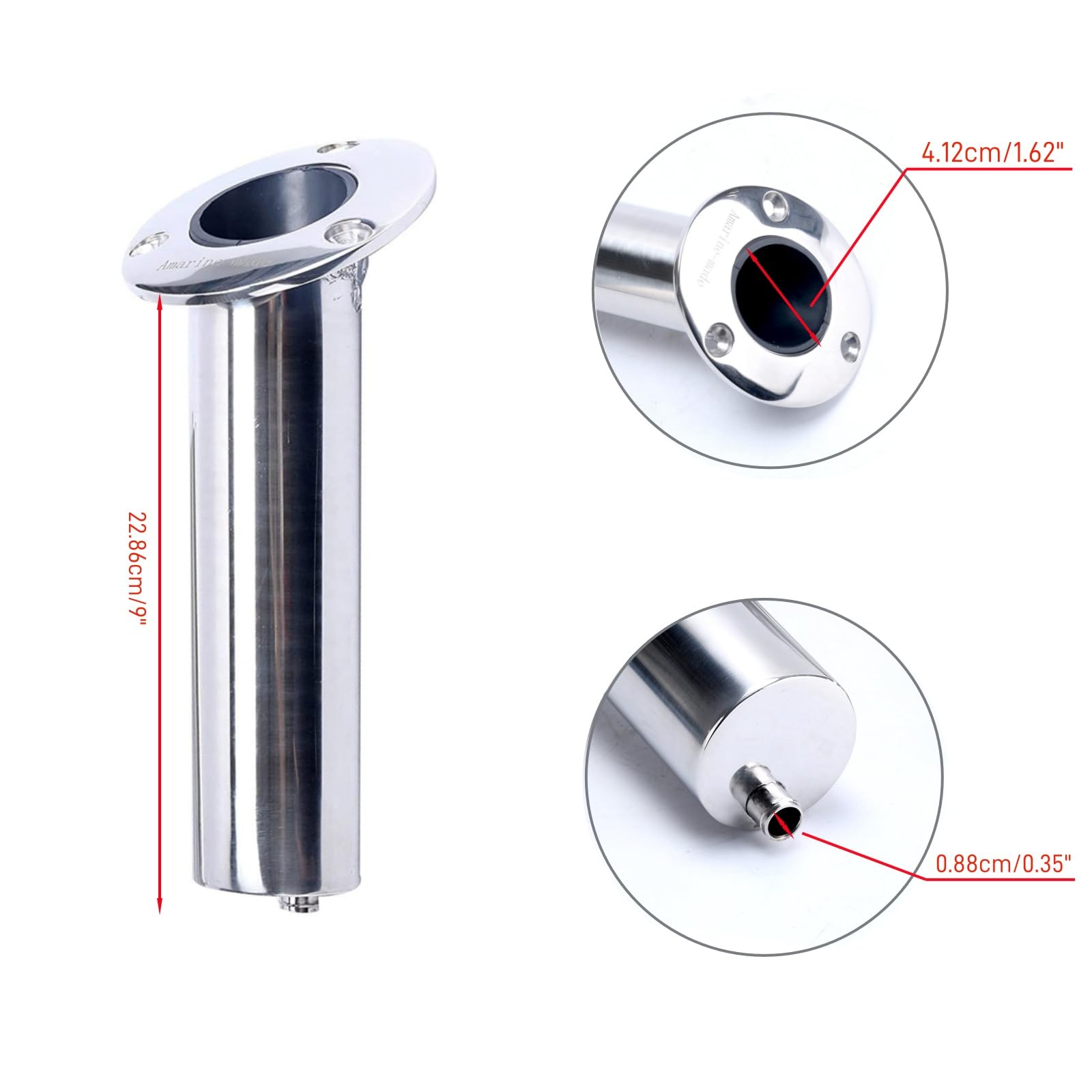 Amazon.com: (Set of 2) Amarine-Made Heavy Duty Stainless Steel 316 Deluxe Rod Holders with Drain, Flush Mount Fishing Rod Pole Holders, 30 Degree : Sports & Outdoors Amazon.com: (Set of 2) Amarine-Made Heavy Duty Stainless Steel 316 Deluxe Rod Holders with Drain, Flush Mount Fishing Rod Pole Holders, 30 Degree : Sports & Outdoors