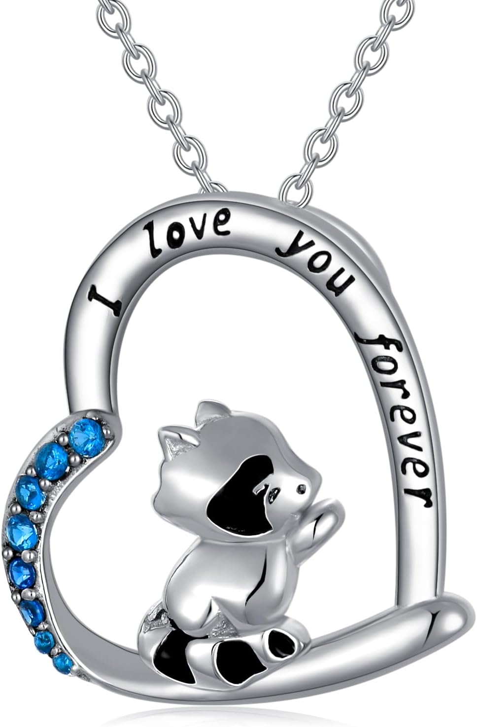 MISTBEE Mothers Day Gifts for Her Raccoon Necklace 925 Sterling Silver Double Raccoon Necklaces Raccoon Jewelry Gifts for Women Teen Girls
