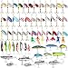 Dr.Fish Fishing Tackle Bag with 60 Lures Kit 5 Boxes and Tackles Included Complete Freshwater Spinner Set Bass Stocked Backpack Organizer Gear Equiment Tan Camo
