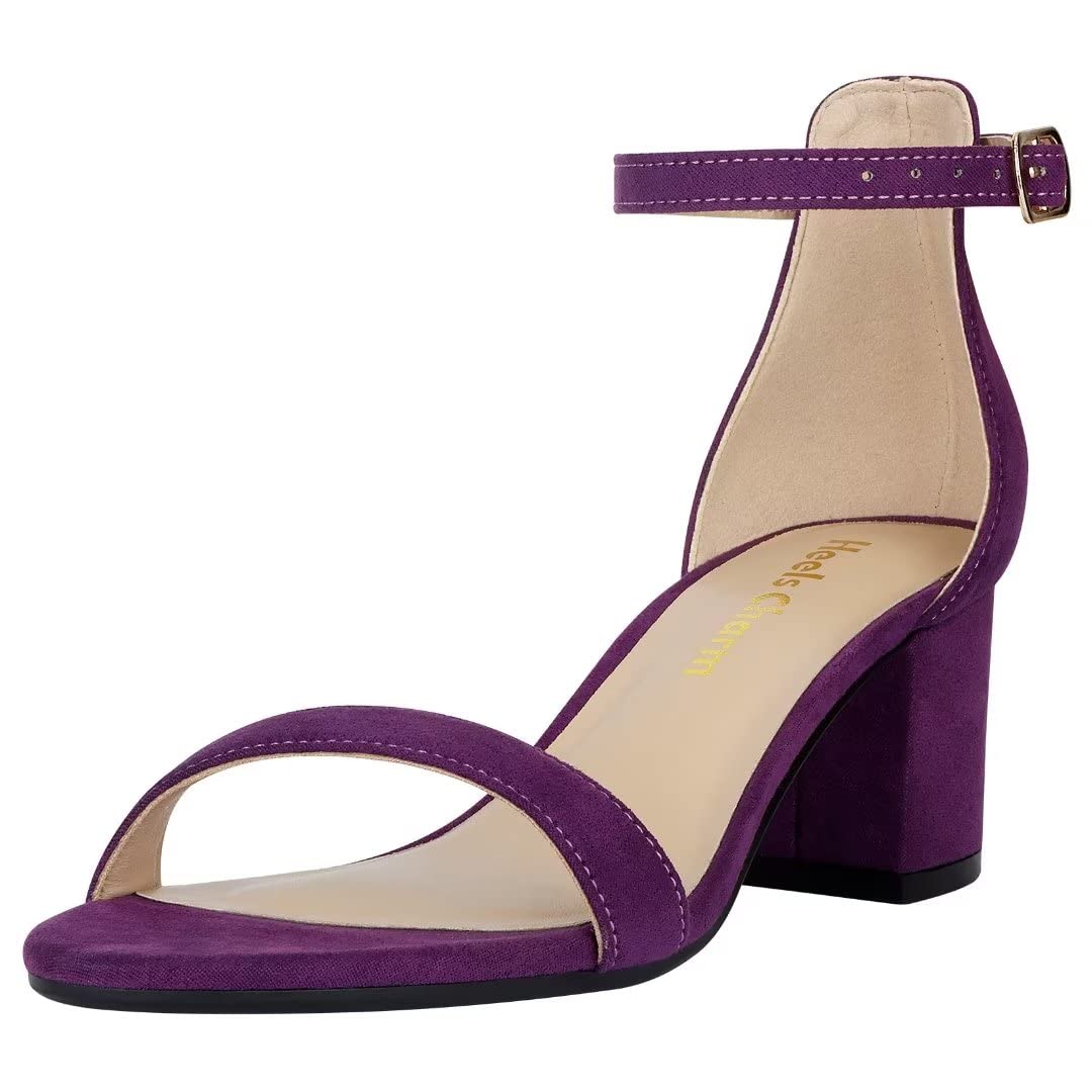 Women's Strappy Chunky Block Low Heeled Sandals 2 Inch Open Toe Ankle Strap High Heel Dress Sandals Daily Work Party Shoes