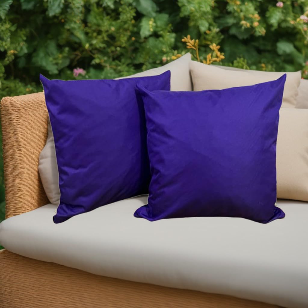A ATH COLLECTION Premium Large Garden Scatter Cushion Water Resistant Cushions For Garden Furniture 18 x 18 Inch Shredded Foam Filled Outdoor Seating Great for Patio Rattan Chairs (4, Purple)
