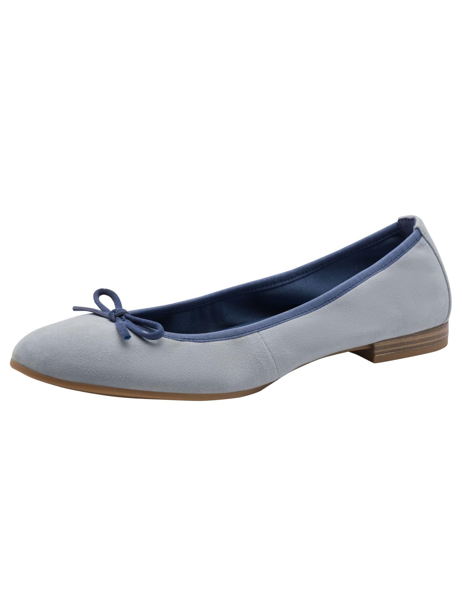 Tamaris Women's ballet flat leather flat blue 5 UK