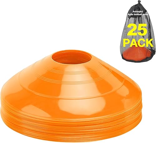 Juego de 25 conos de fútbol de agilidad con bolsa de transporte y para conos de fútbol para entrenamiento, fútbol, baloncesto, entrenamiento, conos disponible en Yaxa Peru