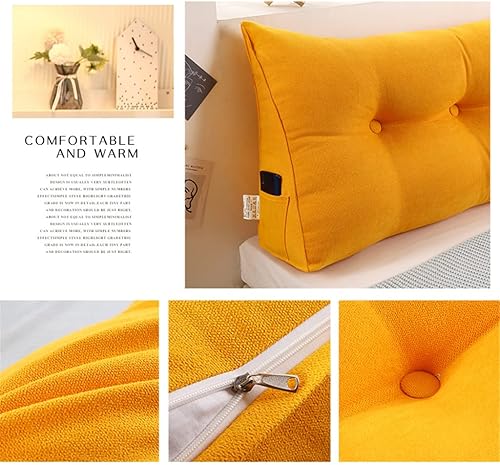 Miniatura 2 de ZZYK Almohada triangular para cabecero, cojín triangular de color sólido, almohada de cuña de soporte de posicionamiento grande para sofá cama con