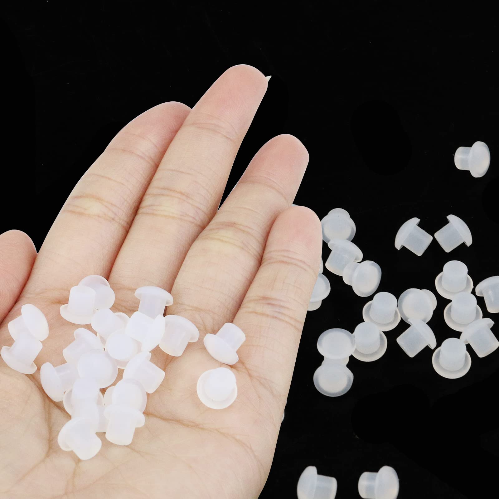 Jinfeuge Translucent- Round 3.0Mm Plastic Round Button Plugs 100Pcs/Translucent- Round/5.1Mm/0.2"