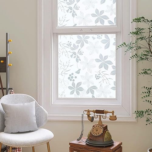 Miniatura 3 de Película de hoja blanca para ventana, película de privacidad esmerilada, calcomanías decorativas de vinilo para ventana, adhesivos estáticos, sin