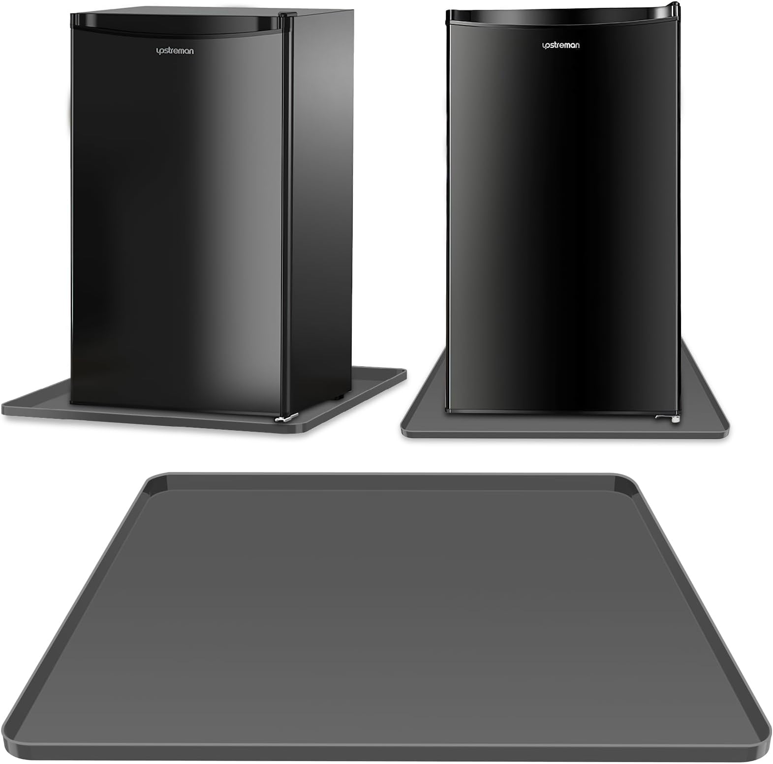 Mini Fridge Silicone Mat,24''x24''x0.8'', Under Refrigerator Mat mini fridge drip pan Prevents Appliance Leakage Water Spills, protects the floor from damage and cleanliness (Grey)
