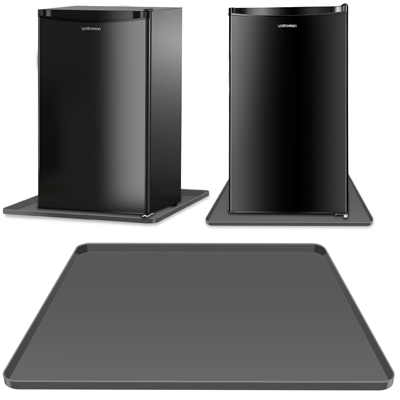 Mini Fridge Silicone Mat,24''x24''x0.8'', Under Refrigerator Mat mini fridge drip pan Prevents Appliance Leakage Water Spills, protects the floor from damage and cleanliness (Grey)