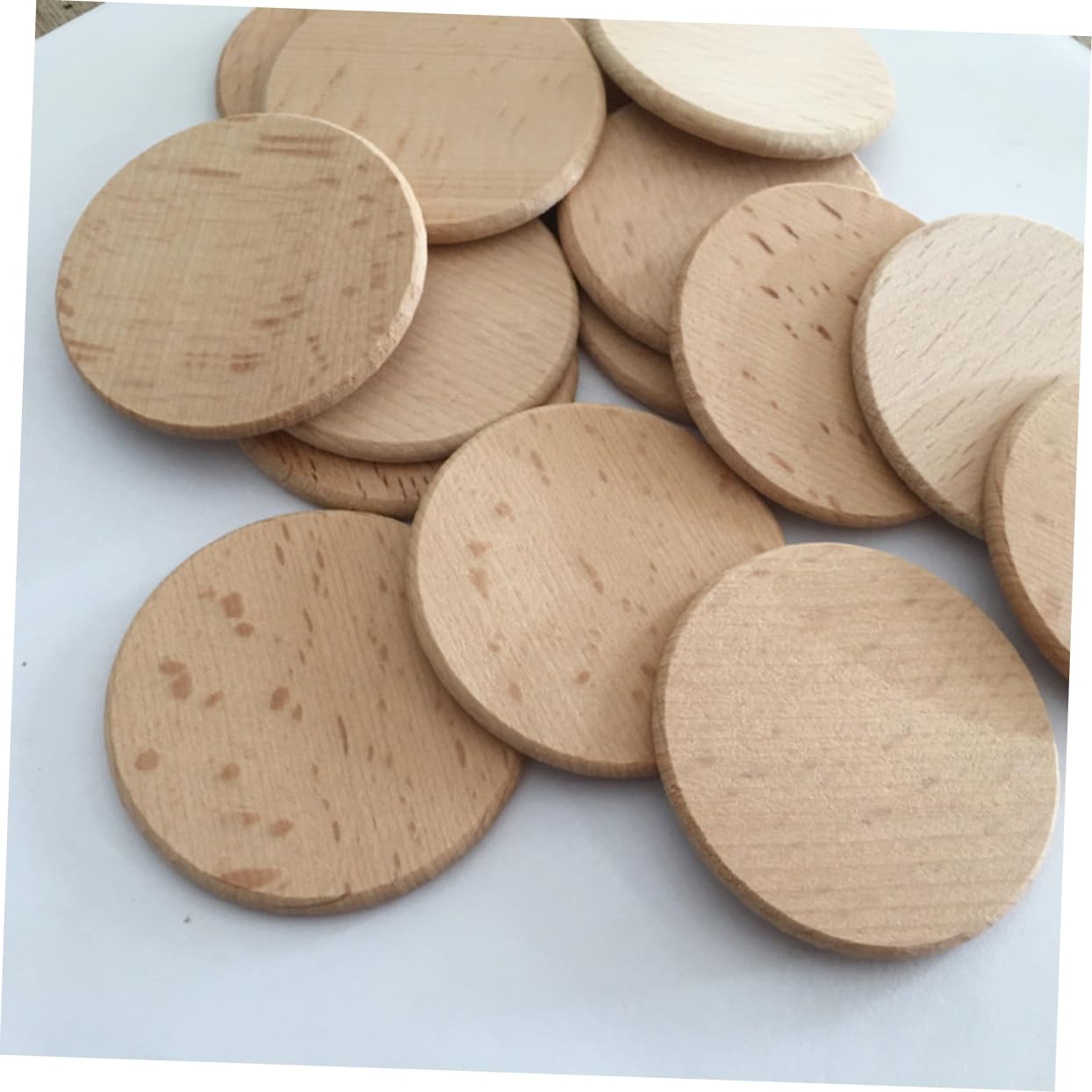 HOODANCOS DIY Craft Wood Slices 20pcs 5cm Round Beech Smooth Durable for Decor Projects