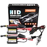 H4 HID Headlight Bulbs 6000K Xenon White with 55W DC Slim HID Ballast by Yifengshun Super Bright Xenon HID Light Bulb for Auto High / Low Beam (2 Xenon Bulbs + 2 Ballasts)